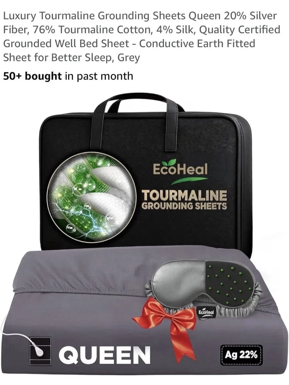 Tourmaline Grounding Sheets - Queen Gray